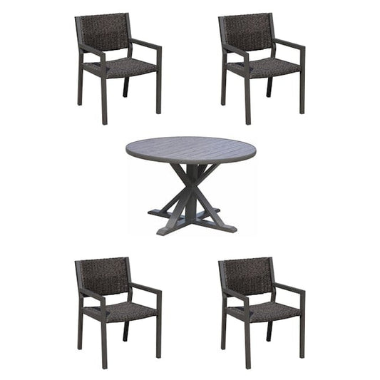 Courtyard Casual Outdoor Dining Set Courtyard Casual - Venice 5 Piece Round Dining Set 48" Round Dining Table and 4 Dining Chairs | 5340