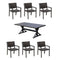 Courtyard Casual Outdoor Dining Set Courtyard Casual - Venice 7 Piece Rectangle Dining Set 84" Dining Table and 6 Dining Chairs | 5342