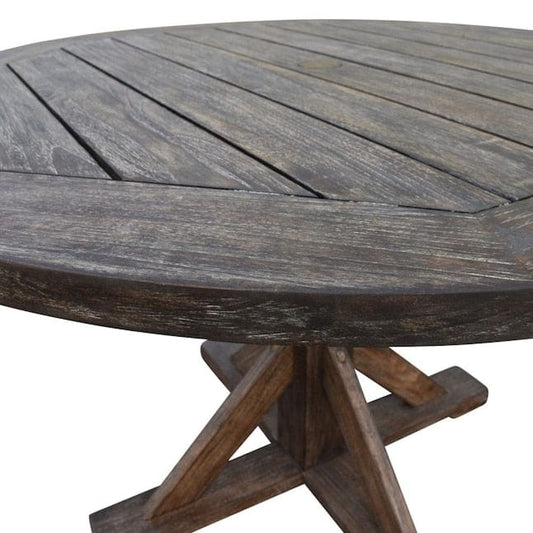 Courtyard Casual Outdoor Dining Table Courtyard Casual - 48" Round Flag Leg Dining Table | 5183