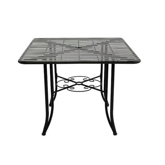 Courtyard Casual Outdoor Dining Table Courtyard Casual - Black Steel French Quarter Outdoor Dining Table | 5157