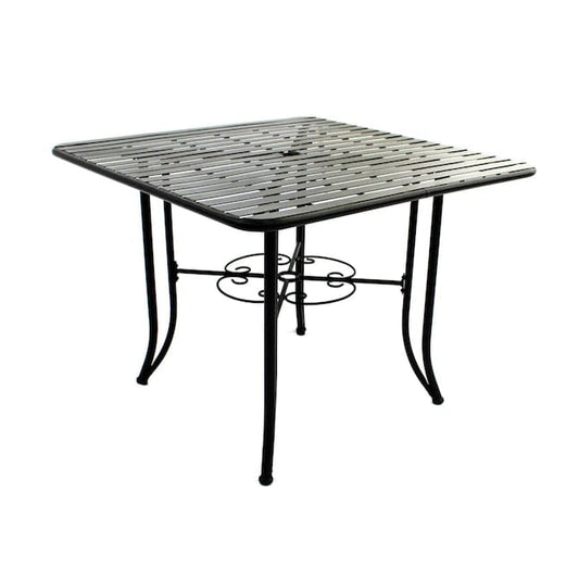 Courtyard Casual Outdoor Dining Table Courtyard Casual - Black Steel French Quarter Outdoor Dining Table | 5157