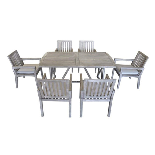 Courtyard Casual Outdoor Dining Table Courtyard Casual - Driftwood Gray Teak Surf Side Outdoor Dining Table | 5010