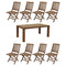 Courtyard Casual Outdoor Dining Table Courtyard Casual - Heritage Teak 7 Piece 71" Rectangle Dining Table with 6 Folding Armless Chairs | 5483