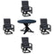 Courtyard Casual Outdoor Dining Table Courtyard Casual - Santorini 5 Piece Motion 48" Round Dining Table Set with 4 Padded Swivel Sling Chairs | 5346