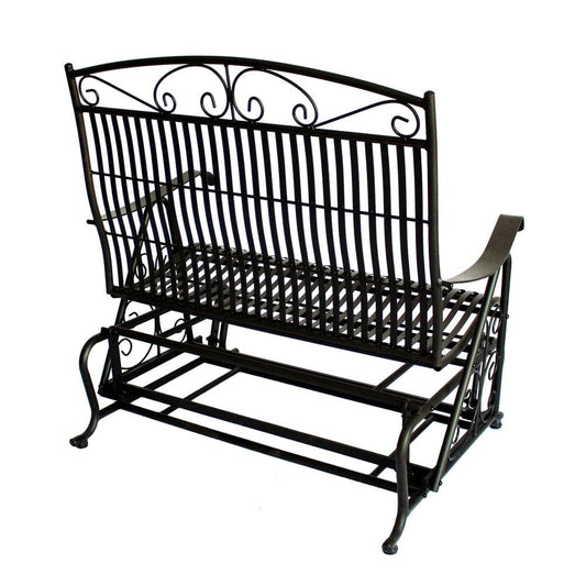 Courtyard Casual Outdoor Lounge Chair Courtyard Casual - Black Steel French Quarter Outdoor Double Glider | 5160