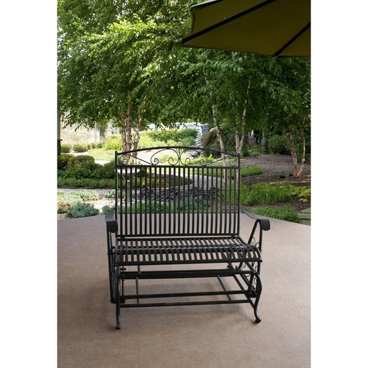 Courtyard Casual Outdoor Lounge Chair Courtyard Casual - Black Steel French Quarter Outdoor Double Glider | 5160