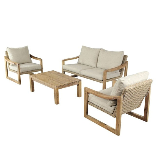 Courtyard Casual Outdoor Loveseat Courtyard Casual - Woodfield 4 Piece Loveseat Seating Group | 5222