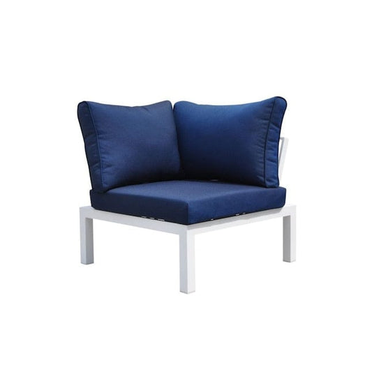 Courtyard Casual Outdoor Sectional Courtyard Casual - Osborne White Aluminum Outdoor 4 pc Sectional with Cushions | 5085