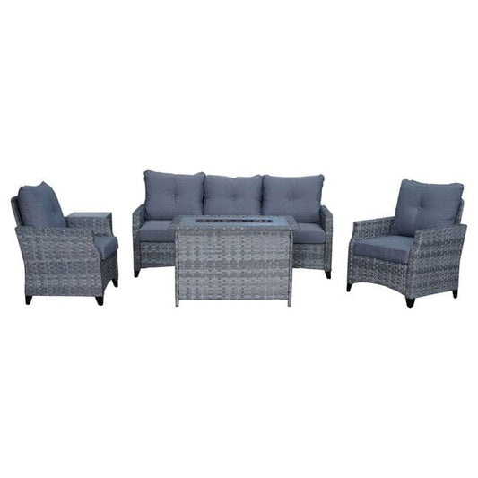 Courtyard Casual Outdoor Sofa Courtyard Casual - Costa Mesa 5 Piece Sofa Set - Gray Mix | 5233