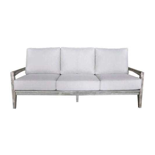 Courtyard Casual Outdoor Sofa Courtyard Casual - Driftwood Gray Teak Surf Side Outdoor Three Seater Sofa with Cushions | 5013