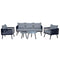 Courtyard Casual Outdoor Sofa Courtyard Casual - Spring Valley 5 Piece Set with Sofa, Chairs, and Table | 5243