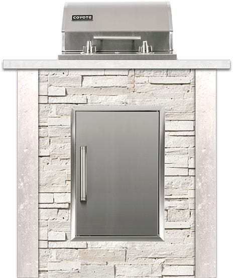 Coyote Coyote Outdoor Living - 3ft Electric Island - Storage - Stacked Stone | White | RTAC-E3S-SW