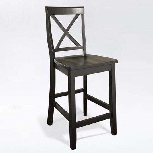 Crosley Furniture Bar Black Crosely Furniture - X-Back 2Pc Counter Stool Set Include Color - 2 Stools - CF500424-XX