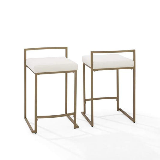 Crosley Furniture Bar Creme Crosely Furniture - Harlowe 2Pc Counter Stool Set Include Color/ Gold - 2 Stools - CF501924-XX