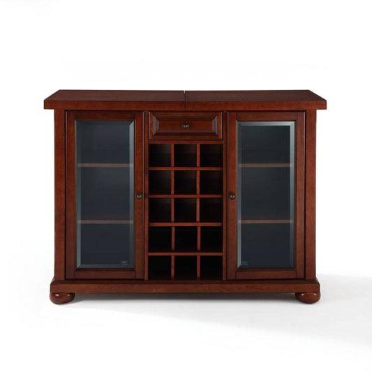 Crosley Furniture Bar Crosely Furniture - Alexandria Sliding Top Bar Cabinet Mahogany/Black - KF40002AXX