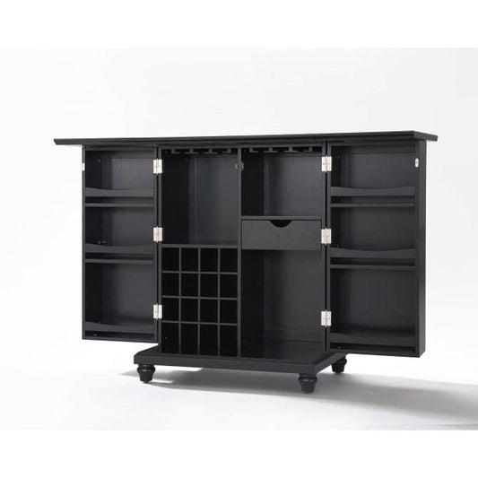 Crosley Furniture Bar Crosely Furniture - Cambridge Expandable Bar Cabinet Black/Mahogany - KF40001DBK/MA