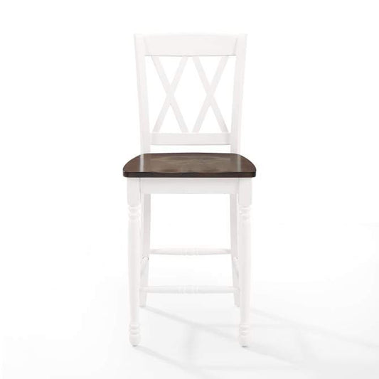 Crosley Furniture Bar Crosely Furniture - Shelby 2Pc Counter Stool Set Distressed White - 2 Stools - CF501024-WH - Distressed White