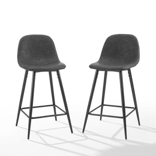 Crosley Furniture Bar Crosely Furniture - Weston 2Pc Counter Stool Set Include Color/Matte Black - 2 Stools - CF501625-XX