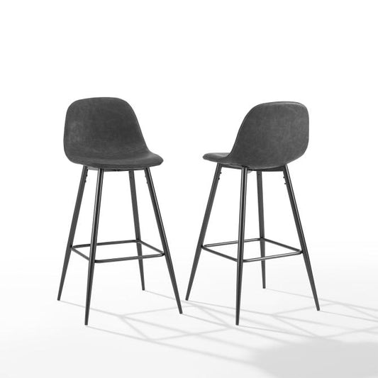 Crosley Furniture Bar Distressed Black Crosely Furniture - Weston 2Pc Bar Stool Set Include Color/Matte Black - 2 Stools - CF501629-XX