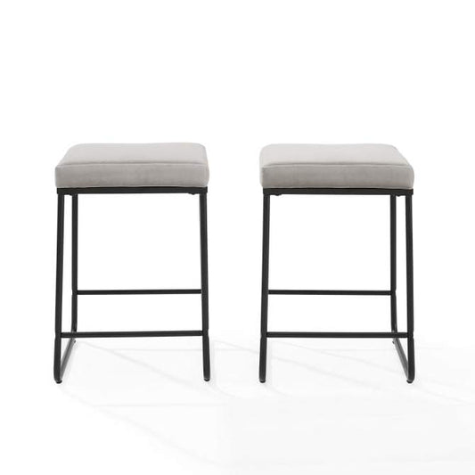 Crosley Furniture Bar Gray Crosely Furniture - Beckett 2Pc Counter Stool Set Gray/Navy - 2 Stools - CF501824-XX