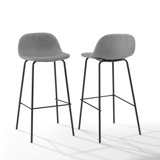 Crosley Furniture Bar Gray Crosely Furniture - Riley 2Pc Bar Stool Set Include Color/ Matte Black - 2 Stools - CF501729-XX
