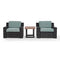 Crosley Furniture Conversation Set Crosely Furniture - Beaufort 3Pc Outdoor Wicker Chair Set Mist/Brown - Side Table & 2 Chairs - KO70124BR-MI - Mist