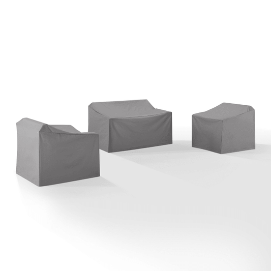 Crosley Furniture Crosely Outdoor Furniture Covers Crosely Furniture - 3Pc Furniture Cover Set Gray - Loveseat & 2 Chairs - MO75004-GY - Gray