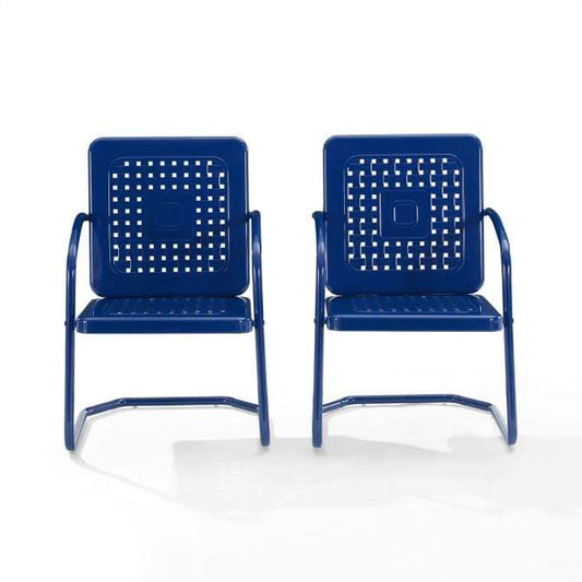 Crosley Furniture Patio Chairs And Chair Sets Crosely Furniture - Bates 2Pc Outdoor Metal Chair Set Navy - 2 Armchairs - CO1025-XX