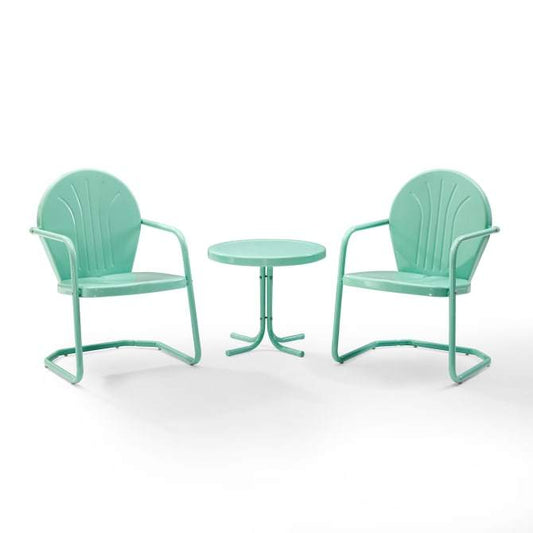 Crosley Furniture Patio Chairs And Chair Sets Crosely Furniture - Griffith 3Pc Outdoor Metal Armchair Set Include Color - Side Table & 2 Chairs - KO10004XX