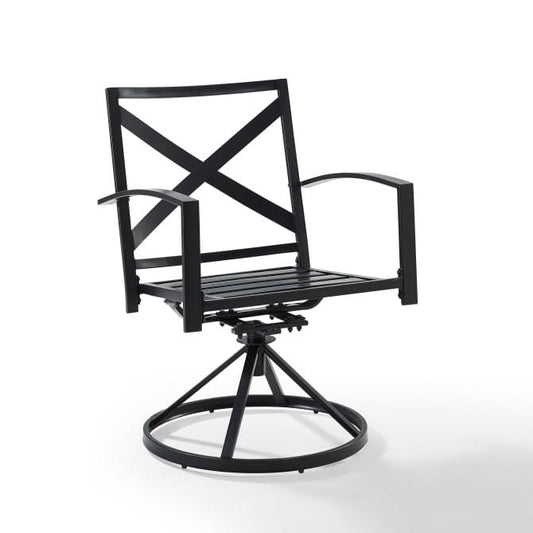 Crosley Furniture Patio Chairs And Chair Sets Crosely Furniture - Kaplan 2Pc Outdoor Metal Dining Swivel Chair Set Include Color/Oil Rubbed Bronze - 2 Swivel Chairs - KO60026BZ-XX
