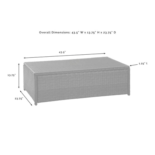 Crosley Furniture Patio Coffee Tables Crosely Furniture - Palm Harbor Outdoor Wicker Coffee Table Brown - CO7201-BR - Brown