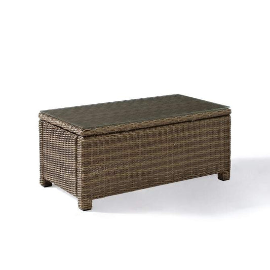 Crosley Furniture Patio Coffee Tables Weathered Brown Crosely Furniture - Bradenton Outdoor Wicker Coffee Table Gray/Weathered Brown - CO7208-XX