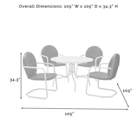 Crosley Furniture Patio Dining Sets Crosely Furniture - Griffith 5Pc Outdoor Metal Dining Set Include Color/White Satin - Table & 4 Chairs - KOD100XXX