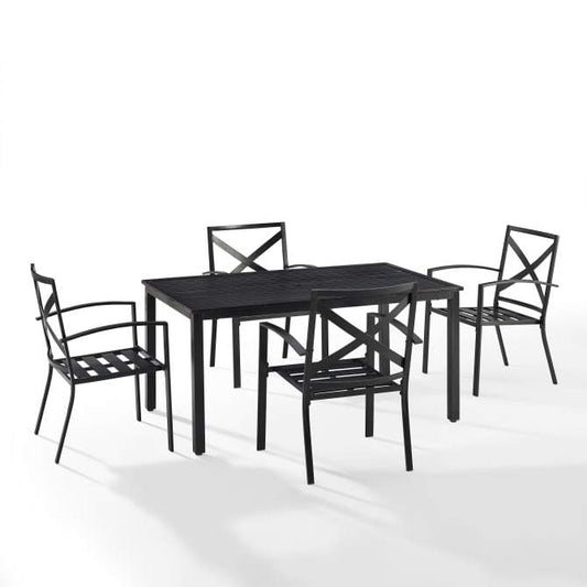 Crosley Furniture Patio Dining Sets Crosely Furniture - Kaplan 5Pc Outdoor Metal Dining Set Include Color/Oil Rubbed Bronze - Table & 4 Chairs - KO60019BZ-XX