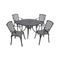 Crosley Furniture Patio Dining Sets Crosely Furniture - Sedona 46" 5Pc Outdoor Dining Set Black - 46" Table & 4 High Back Armchairs - KOD6002BK - Black