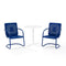 Crosley Furniture Patio Dining Sets Navy Gloss Crosely Furniture - Bates 3Pc Outdoor Metal Bistro Set - Include Color - Bistro Table & 2 Armchairs - KO10009XX