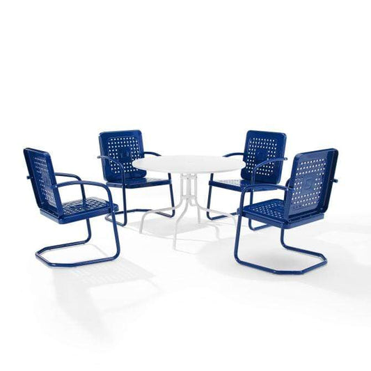 Crosley Furniture Patio Dining Sets Navy Gloss Crosely Furniture - Bates 5Pc Outdoor Metal Dining Set - Include Color - Dining Table & 4 Armchairs - KO10017XX
