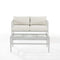 Crosley Furniture Patio Loveseat Sets Crosely Furniture - Ashford 2Pc Outdoor Metal Conversation Set Creme/Gray - Loveseat & Coffee Table - CO7350GY-CR - Creme