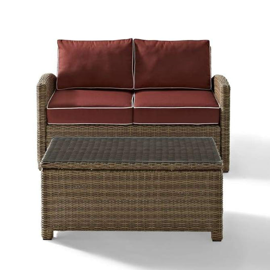 Crosley Furniture Patio Loveseat Sets Crosely Furniture - Bradenton 2Pc Outdoor Wicker Conversation Set Include Color - Loveseat & Coffee Table - KO70025XX-XX