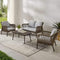 Crosley Furniture Patio Loveseat Sets Crosely Furniture - Haven 4Pc Outdoor Wicker Conversation Set Light Gray/Light Brown - Loveseat, Coffee Table, & 2 Armchairs - KO70290LB-LG - Light Gray
