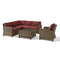 Crosley Furniture Patio Sectional Sets Sangria/Weathered Brown Crosely Furniture - Bradenton 5Pc Outdoor Wicker Sectional Set Include Color - Right Side Loveseat, Left Side Loveseat, Corner Chair, Arm Chair, & Sectional Glass Top Coffee Table - KO70021XX-XX