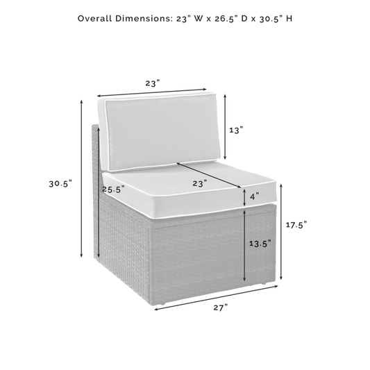 Crosley Furniture Patio Sectionals Crosely Furniture - Palm Harbor Outdoor Wicker Center Chair Include Color/Brown - KO70090BR-XX