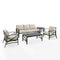 Crosley Furniture Patio Sofa Sets Oatmeal Crosely Furniture - Kaplan 5Pc Outdoor Metal Sofa Set Include Color/Oil Rubbed Bronze - Sofa, Coffee Table, Side Table, & 2 Arm Chairs - KO60032BZ-XX