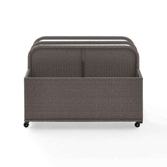 Crosley Furniture Patio Storage Crosely Furniture - Palm Harbor Outdoor Wicker Pool Storage Caddy Brown/Weathered Gray - CO7303-XX