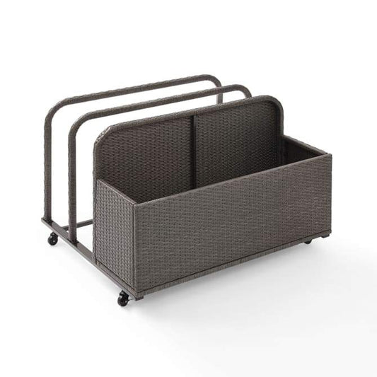 Crosley Furniture Patio Storage Weathered Gray Crosely Furniture - Palm Harbor Outdoor Wicker Pool Storage Caddy Brown/Weathered Gray - CO7303-XX