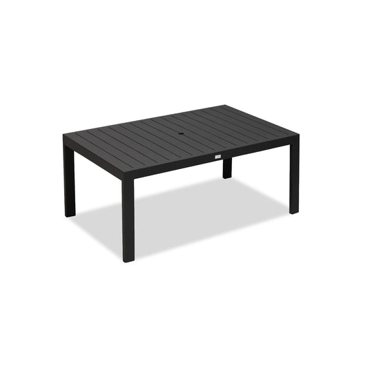 Harmonia Living - Classic Aluminum 6-Seater Rectangular Dining Table - Black | CSAL-BK-6RCDT