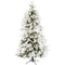 Christmas Time - 6.5-Ft. Frosted Fir Snowy Artificial Christmas Tree with Clear LED String Lighting