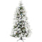 Christmas Time - 6.5-Ft. Frosted Fir Snowy Artificial Christmas Tree with Multi-Color LED String Lighting and Holiday Soundtrack