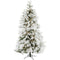 Christmas Time - 6.5-Ft. Frosted Fir Snowy Artificial Christmas Tree with Clear Smart String Lighting