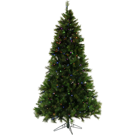 Christmas Time - 7.5-Ft. Pennsylvania Pine Artificial Christmas Tree with Multi-Color LED String Lighting and Holiday Soundtrack